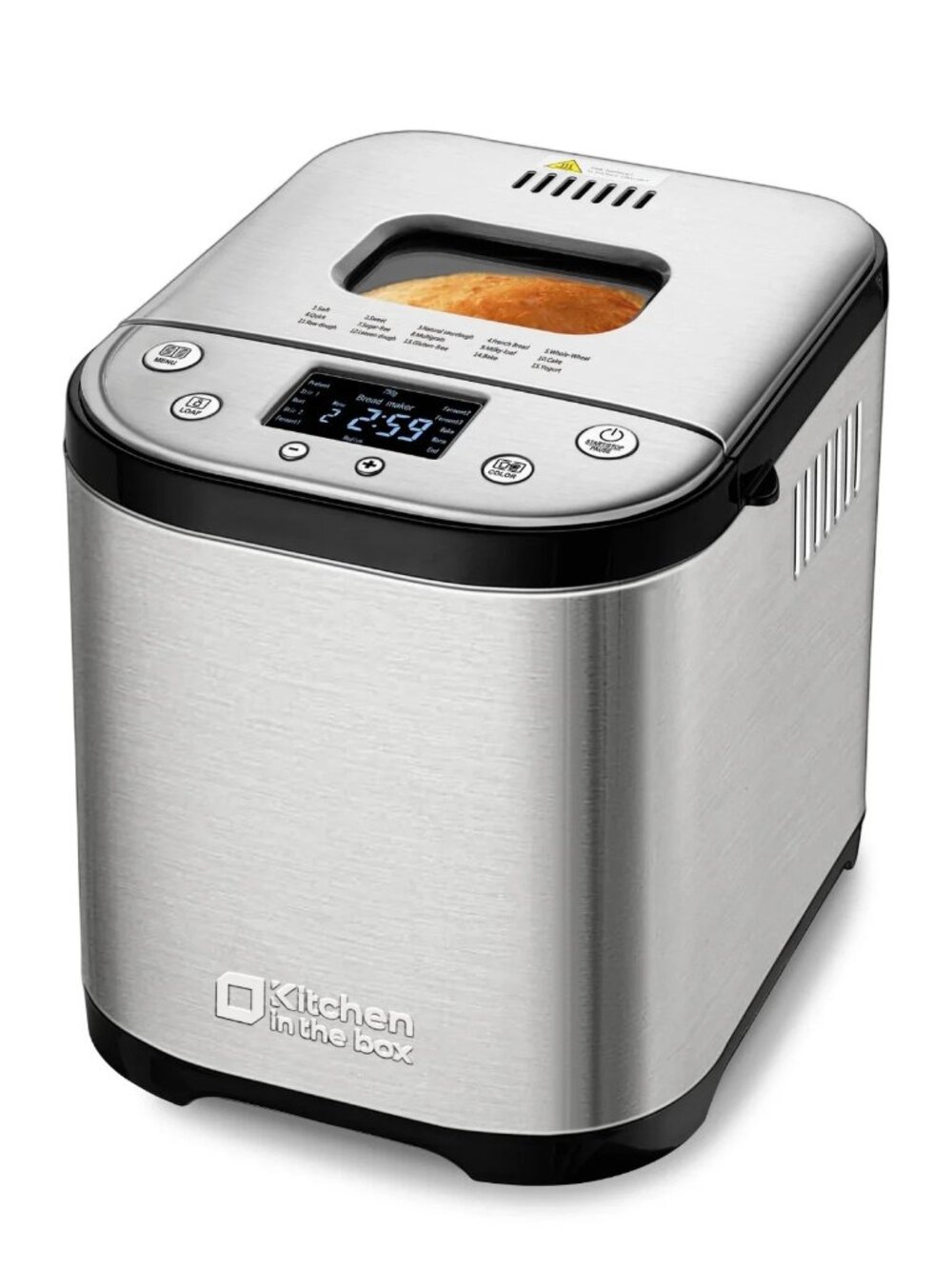 Kitchen In The Box BM01 15-in-1 2LB Stainless Steel Automatic Bread Maker